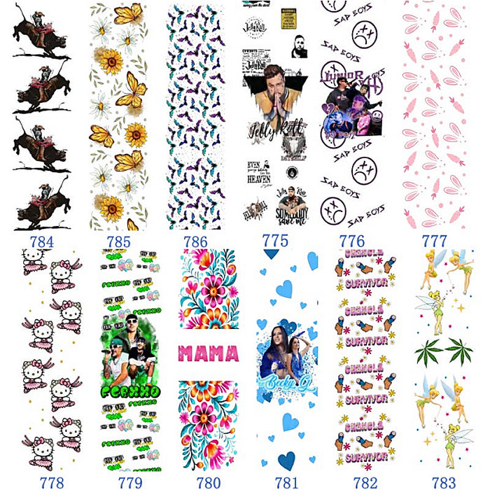 Wholesale 5pcs UV DTF Wrap Flower Butterfly Heart Pattern Pen Stickers JDC-ST-YiPin032