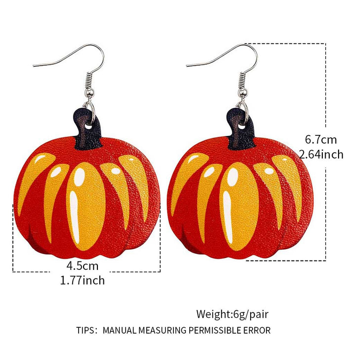 Wholesale Leather Earrings Autumn Pumpkin Maple Leaf Thanksgiving Turkey Leather Earrings  Holiday Earrings