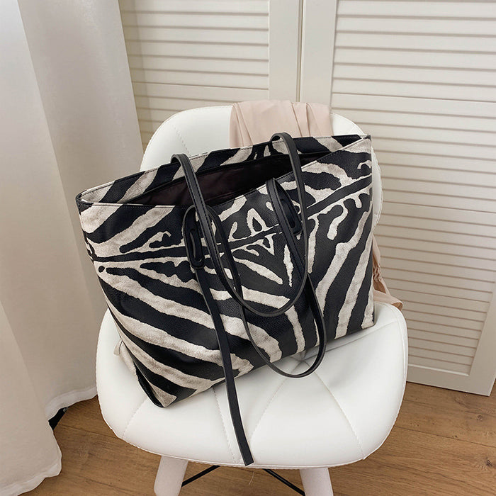 Wholesale Cow Pattern Zebra Pattern Large Capacity PU Shoulder Bag JDC-SD-YiCai002