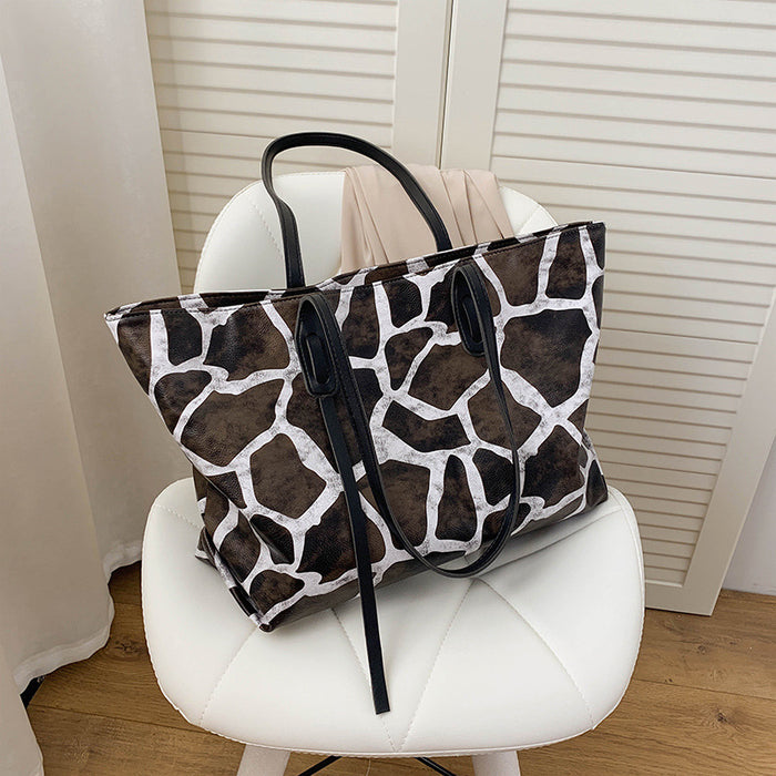 Wholesale Cow Pattern Zebra Pattern Large Capacity PU Shoulder Bag JDC-SD-YiCai002