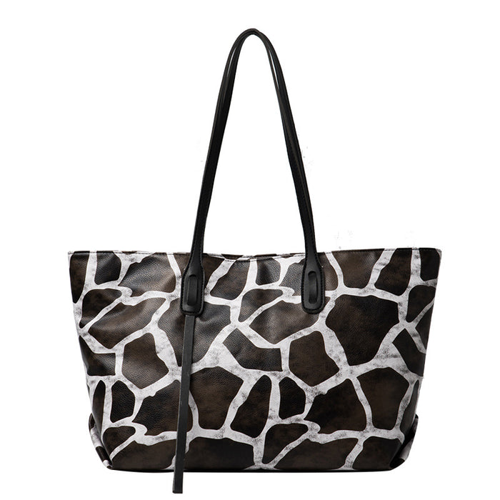 Wholesale Cow Pattern Zebra Pattern Large Capacity PU Shoulder Bag JDC-SD-YiCai002