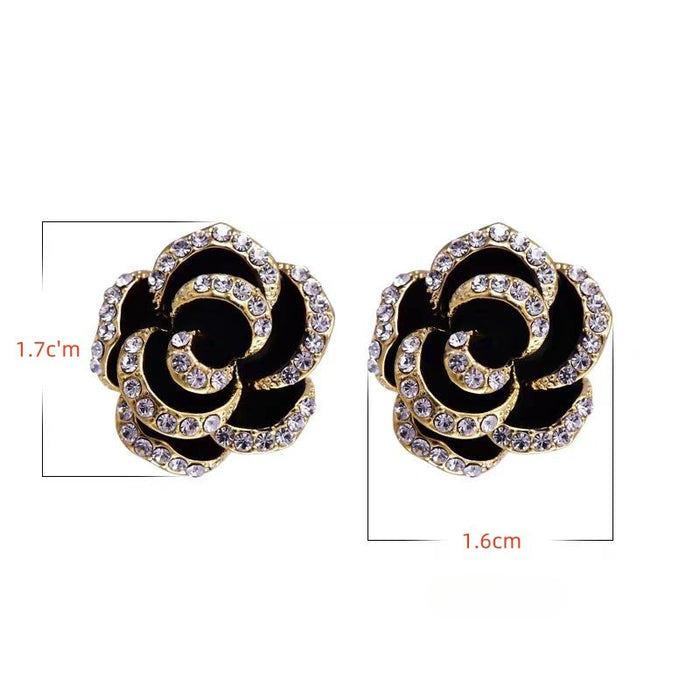 Wholesale Camellia Ear Clip Alloy Earrings JDC-ES-Chengx013