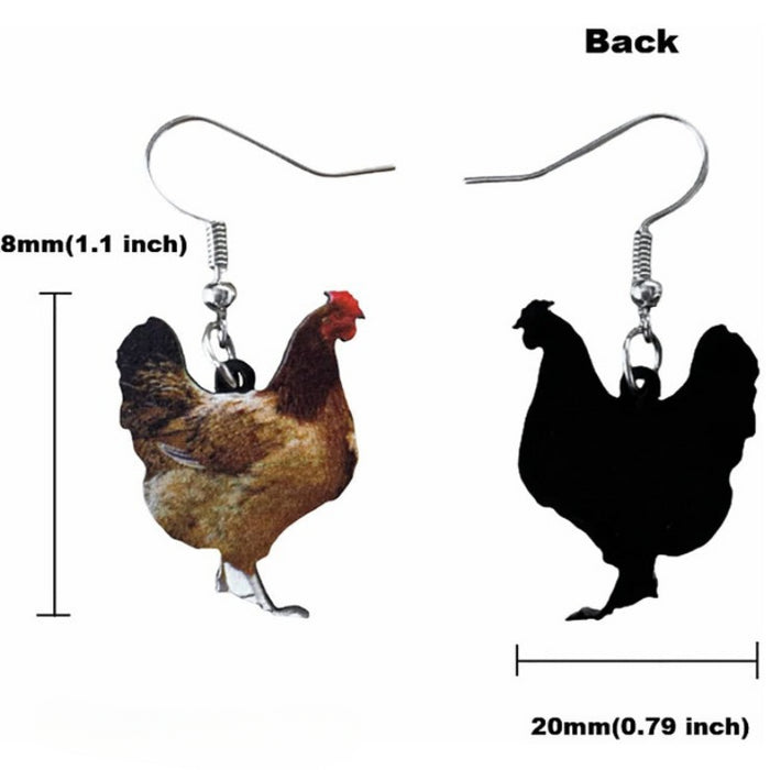 Wholesale Metal Chicken Earrings JDC-ES-JinY003