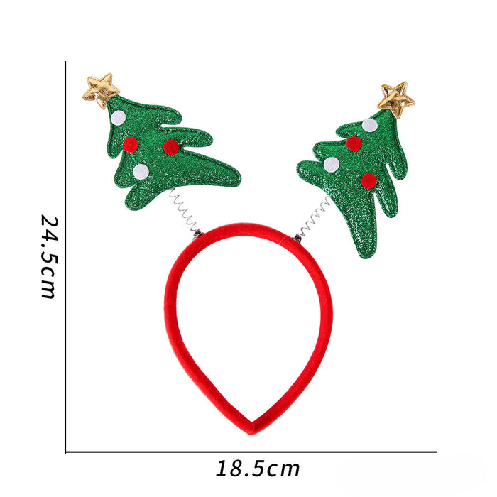 Wholesale Christmas Jewelry Headband Elk Antler Five-star Children's Plastic Headband JDC-HD-ZHHAO009