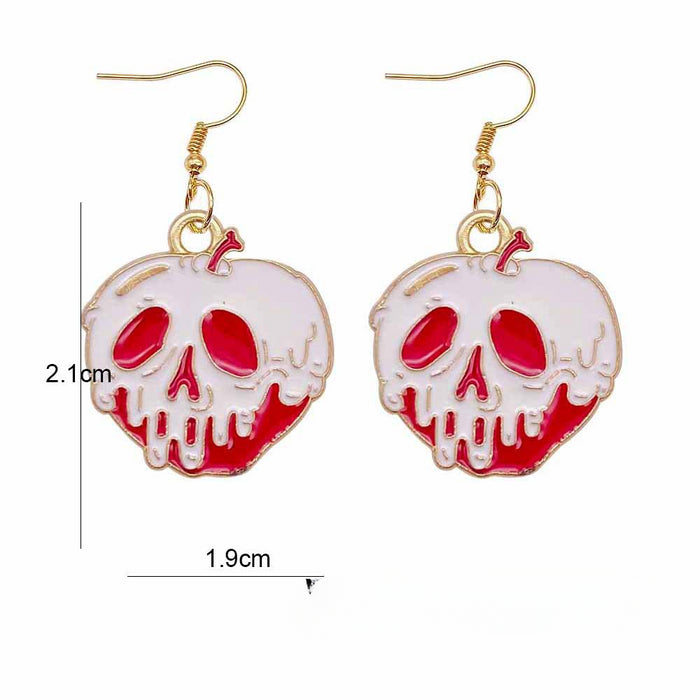 Wholesale Halloween Cartoon Pumpkin Ghost Imp Alloy Oil Drop Pendant Earrings JDC-ES-Chengy043