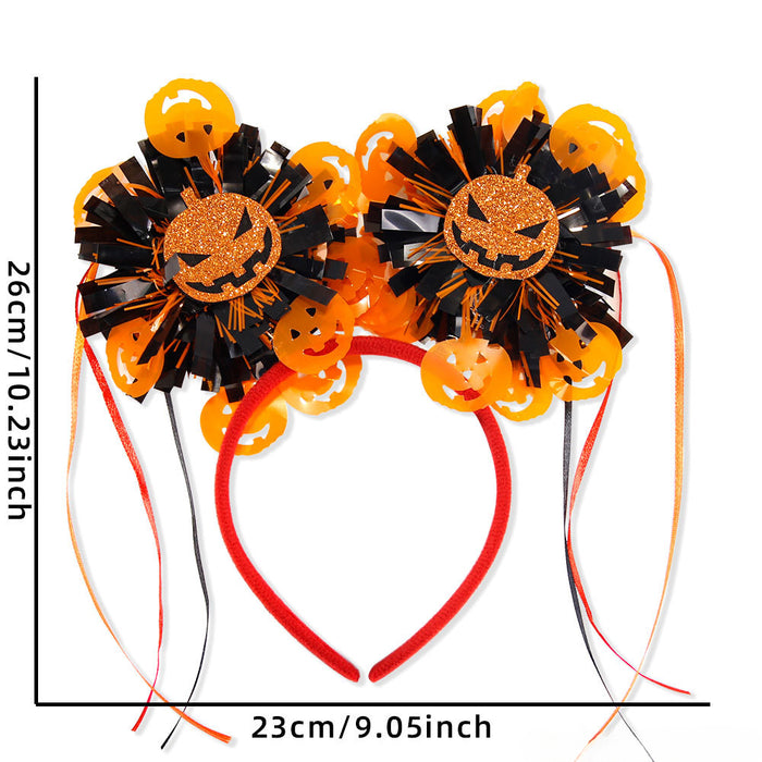 Wholesale Halloween Color Stripe Tassel Plastic Headband JDC-HD-ZHHAO005