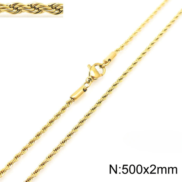 Wholesale 2pc Titanium Steel Twist Chain JDC-BT-KaLun002