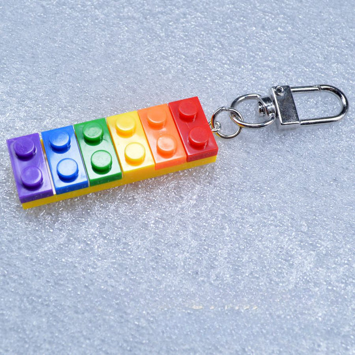 Wholesale Rainbow Building Blocks Plastic Keychain JDC-KC-Maih002