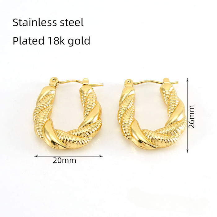 Wholesale Electroplated 18K Stainless Steel Earrings JDC-ES-ZhongYao003