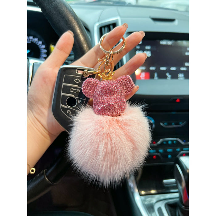 Wholesale Plush Rhinestone Keychain JDC-KC-WangY002