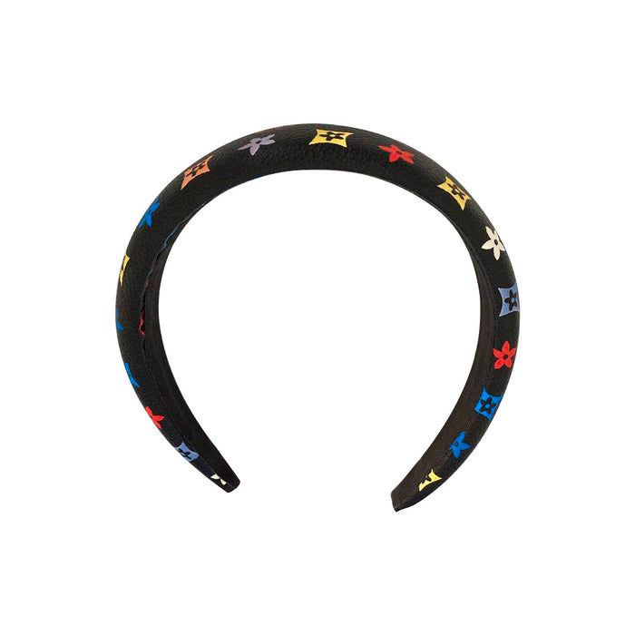 Wholesale Retro temperament headband leather color printed grid wide edge headband hair accessory simple face washing pressure hair accessory hair clip