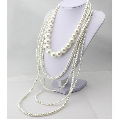 Wholesale Pearl Necklace Jewelry Multi-layer Long Necklace Woolen Chain Women