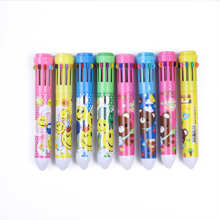 Wholesale Creative stationery cute creative ten-color pen cartoon ballpoint pen primary school students