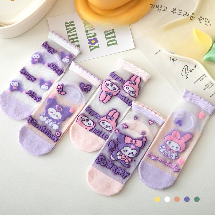 Wholesale 5 Pairs Set Summer Children's Cartoon Thin Breathable Cotton Socks JDC-SK-Pingt004