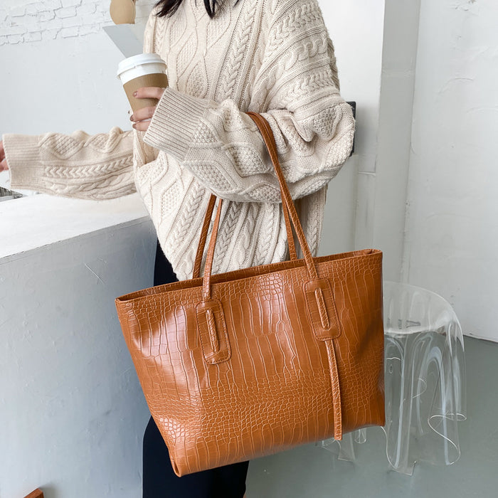 Wholesale Simple large capacity bag, fashionable and versatile shoulder bag, portable tote bag