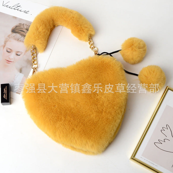 Wholesale of new plush chain Valentine's Day peach heart bags  JDC-SD-XinLe002