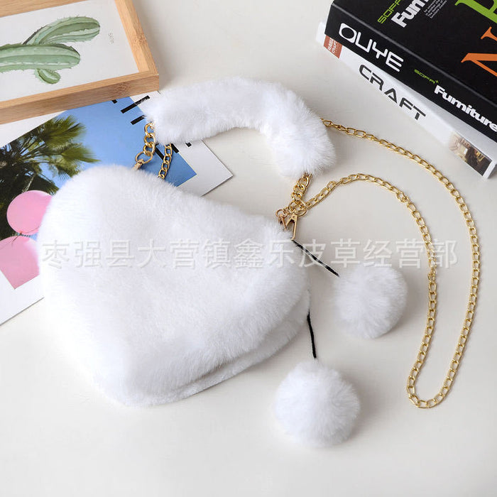 Wholesale of new plush chain Valentine's Day peach heart bags  JDC-SD-XinLe002