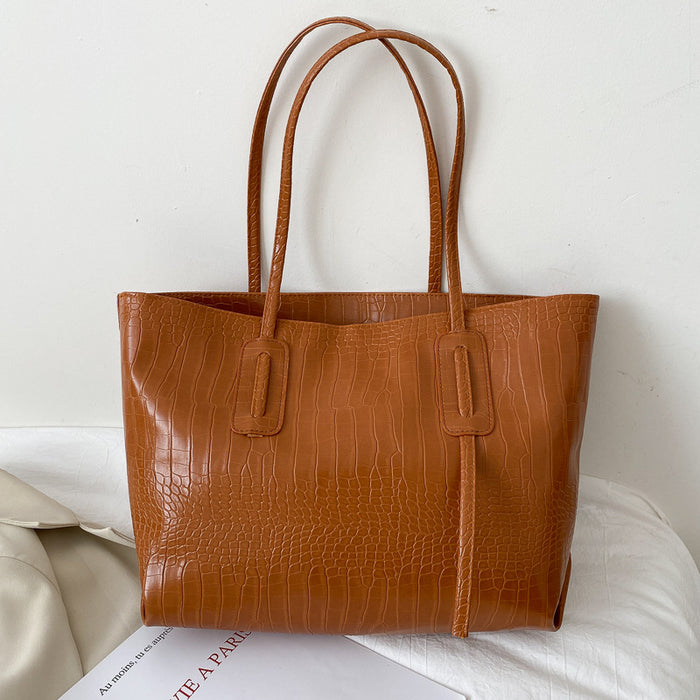 Wholesale Simple large capacity bag, fashionable and versatile shoulder bag, portable tote bag