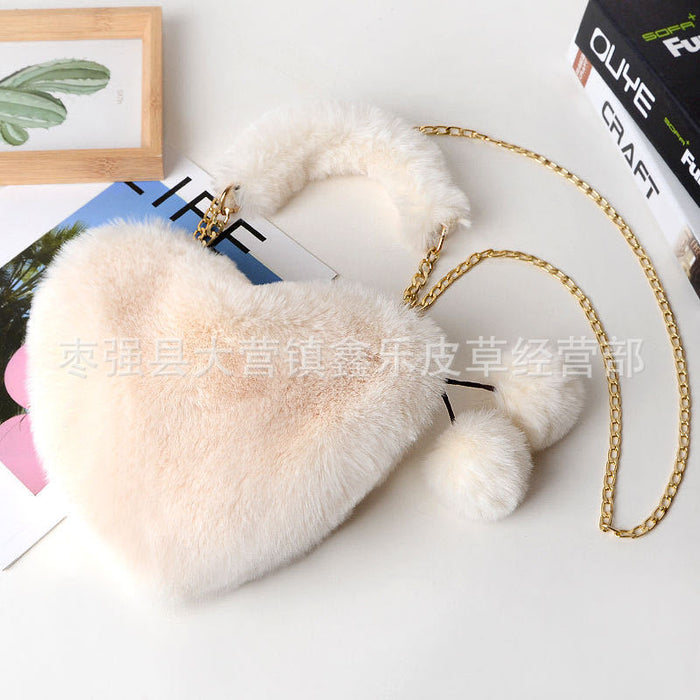 Wholesale of new plush chain Valentine's Day peach heart bags  JDC-SD-XinLe002