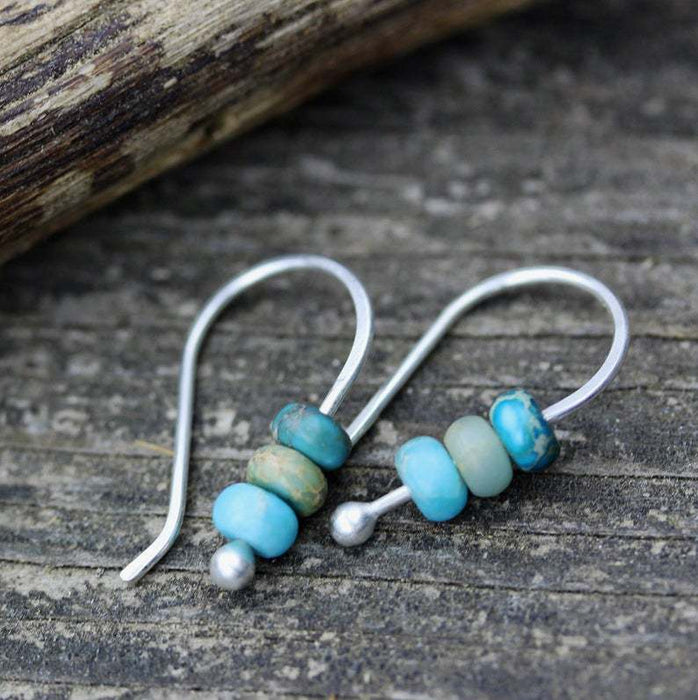 Wholesale Beaded Pine Earrings Vintage Beaded Snowflake Pine Earrings