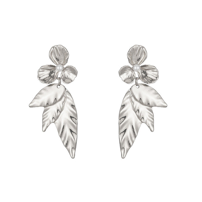 Wholesale Earrings Alloy Exaggerated Long Leaves MOQ≥2 JDC-ES-JUYAO010