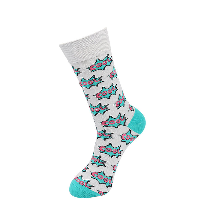 Wholesale Large socks, trendy socks, cotton socks, jacquard cartoon high tube socks, long socks