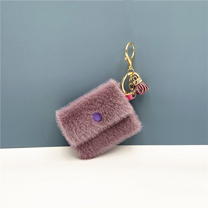 Wholesale Mini Coin Purse Keychain Candy Color Cute Coin Key Bag Pendant Data Cable Storage Bag Keychain