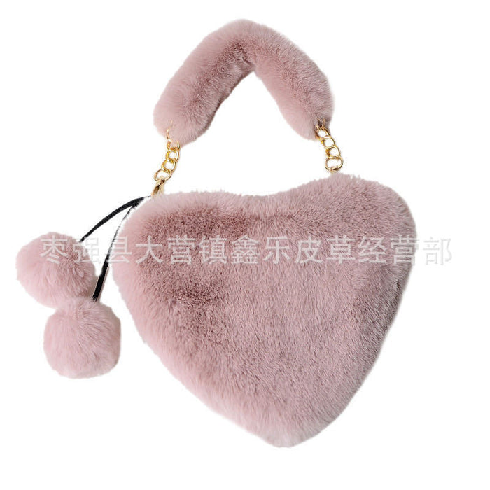 Wholesale of new plush chain Valentine's Day peach heart bags  JDC-SD-XinLe002