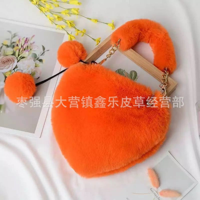 Wholesale of new plush chain Valentine's Day peach heart bags  JDC-SD-XinLe002