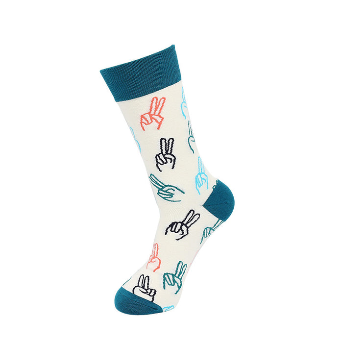 Wholesale Large socks, trendy socks, cotton socks, jacquard cartoon high tube socks, long socks