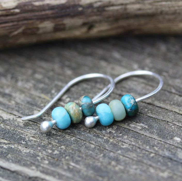 Wholesale Beaded Pine Earrings Vintage Beaded Snowflake Pine Earrings