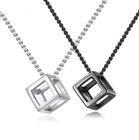 Wholesale Hollow Pendant Men's and Women's Titanium Steel Necklace  Three-dimensional