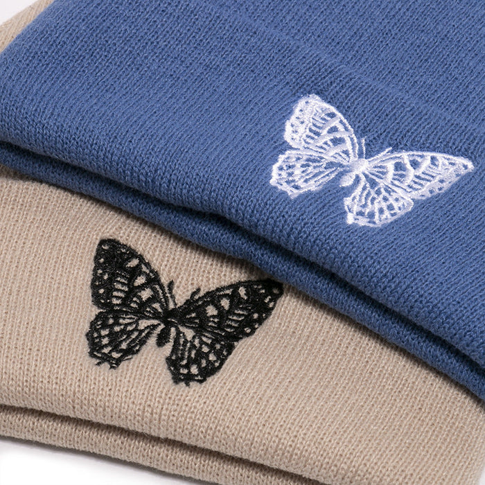 Wholesale Hat Yarn Butterfly Print Knitted Hat JDC-FH-YuanB008