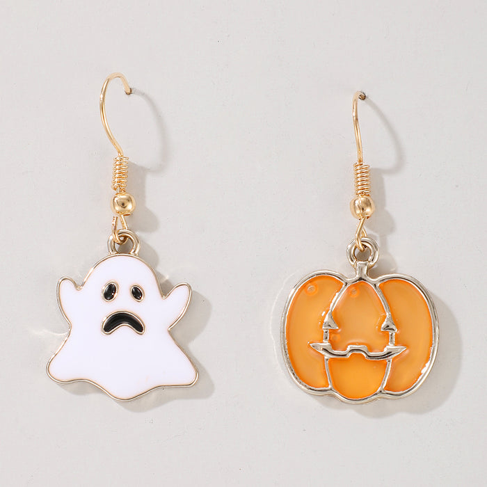 Wholesale Halloween Alloy  Earrings Pumpkin Ghost Design Party Jewelry Accessory MOQ≥2