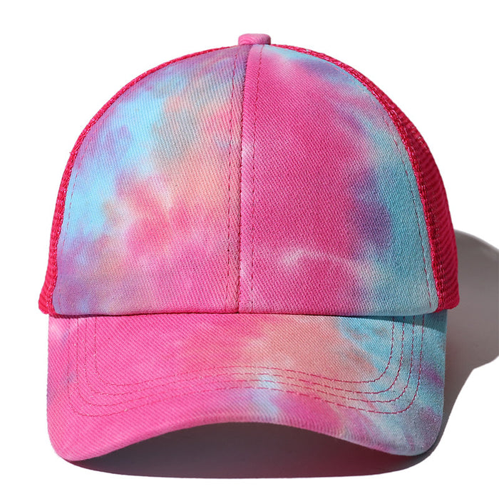 Wholesale Tie-dye Forked Ponytail Acrylic Baseball Cap JDC-FH-Chunq003