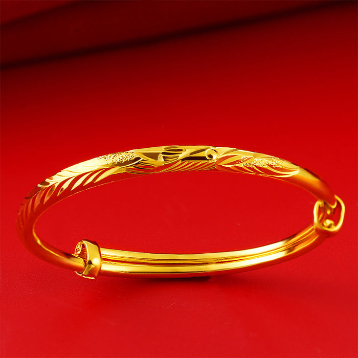 Wholesale Bracelet Baby Smooth Bracelet Copper Gold Plated One Year Gift