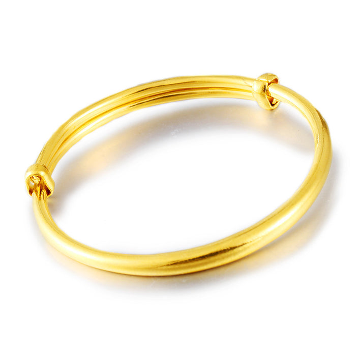 Wholesale Bracelet Baby Smooth Bracelet Copper Gold Plated One Year Gift