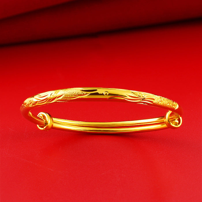 Wholesale Bracelet Baby Smooth Bracelet Copper Gold Plated One Year Gift