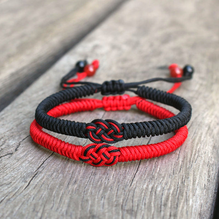 Wholesale Zodiac Year Red Rope Bracelet Hand Woven Adjustable Diamond Knot Double Money Knot Bracelet Couple's Heart Knot Hand Rope Gift JDC-BT-SX006