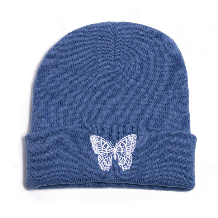 Wholesale Hat Yarn Butterfly Print Knitted Hat JDC-FH-YuanB008