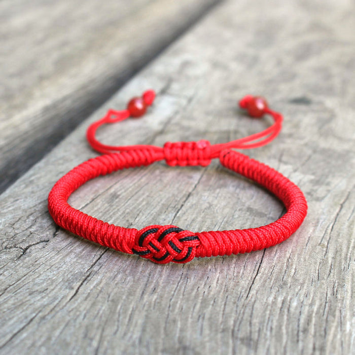 Wholesale Red String Bracelet Handmade Adjustable Double Coin Knot Couples Heart Knot Bracelet