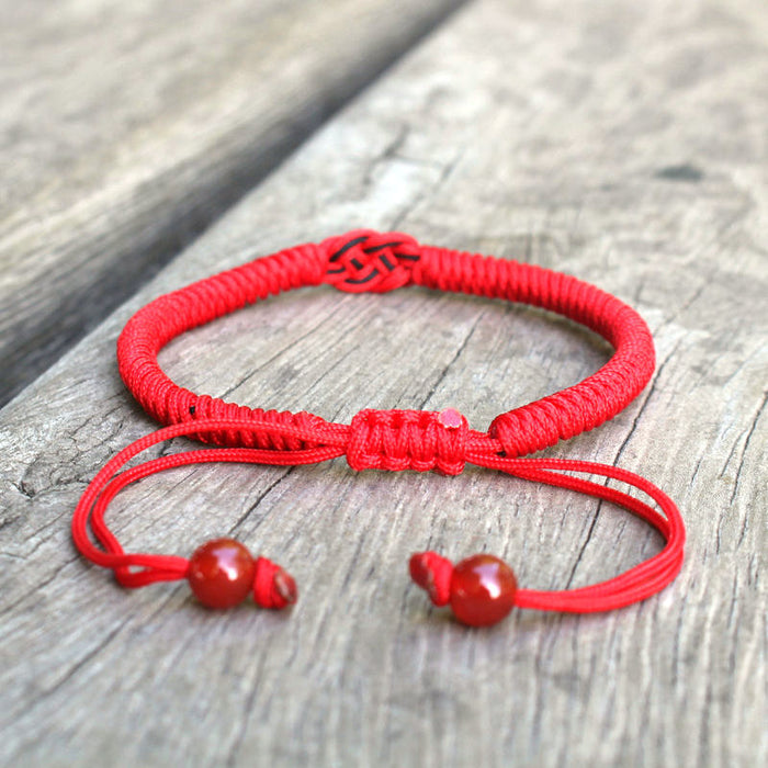 Wholesale Zodiac Year Red Rope Bracelet Hand Woven Adjustable Diamond Knot Double Money Knot Bracelet Couple's Heart Knot Hand Rope Gift JDC-BT-SX006