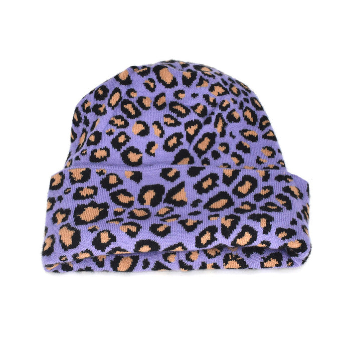 Wholesale Hat Yarn Leopard Print Warm Knitted Hat JDC-FH-JiD006