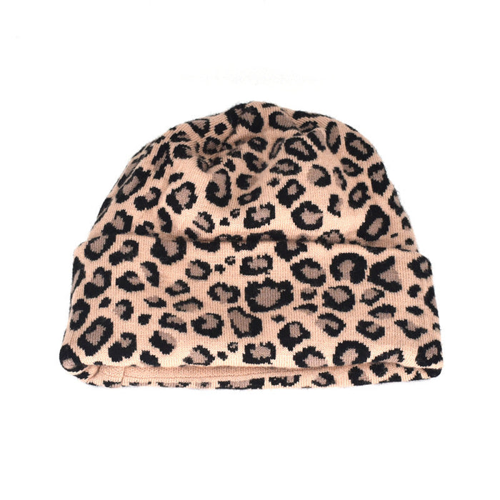 Wholesale Hat Yarn Leopard Print Warm Knitted Hat JDC-FH-JiD006