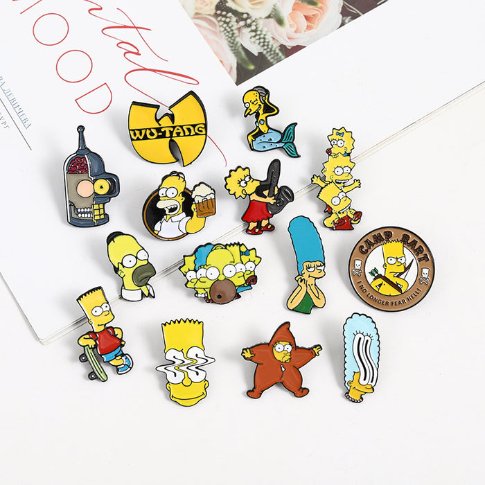 Wholesale Cartoon Creative Funny Family Forest Series Brooch Comedy Anime Paint Brooch Badge JDC-BC-BL002