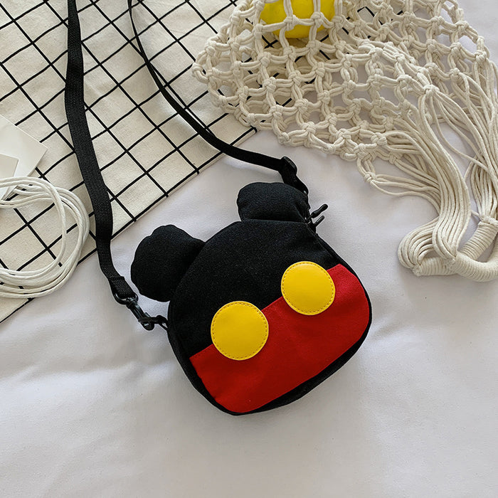 Wholesale Cute Cartoon Color Contrast Children's Bag Girl Crossbody Bag Canvas Shoulder Decoration Bag