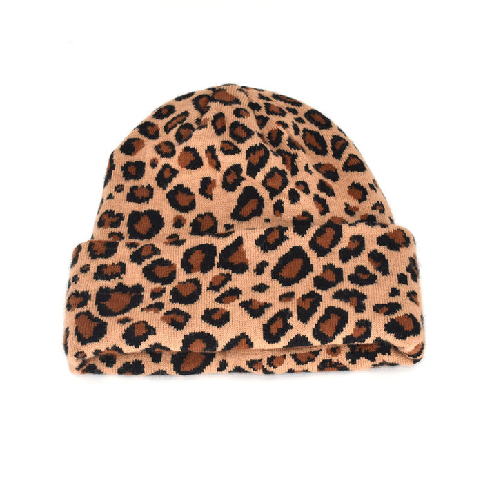 Wholesale Hat Yarn Leopard Print Warm Knitted Hat JDC-FH-JiD006