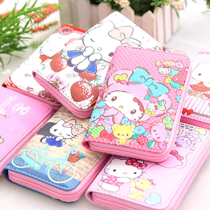 Wholesale cartoon cat PU leather boys and girls wallet