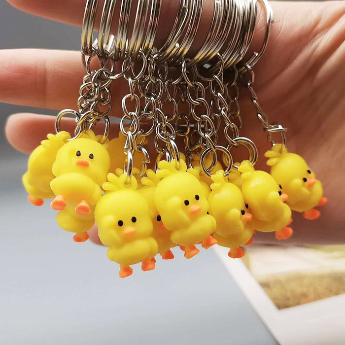 Wholesale PVC 2.5cm Little Yellow Duck Keychain JDC-KC-XiangY065