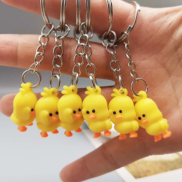 Wholesale PVC 2.5cm Little Yellow Duck Keychain JDC-KC-XiangY065